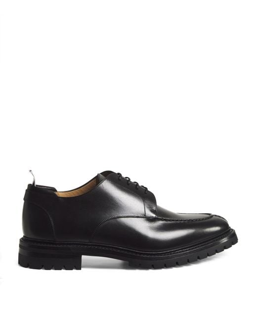 Thom Browne Black Leather Commmando Derby Shoes for men