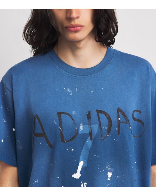 Adidas Blue X Songs For The Mute 7 Printed T-Shirt for men