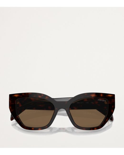 Prada Brown Tortoiseshell Geometric Sunglasses