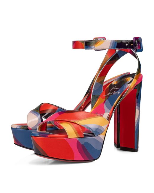 Christian Louboutin Red Super Mariza Leather Sandals 130