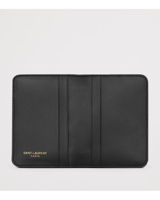 Saint Laurent Black Leather Jamie Bifold Card Holder