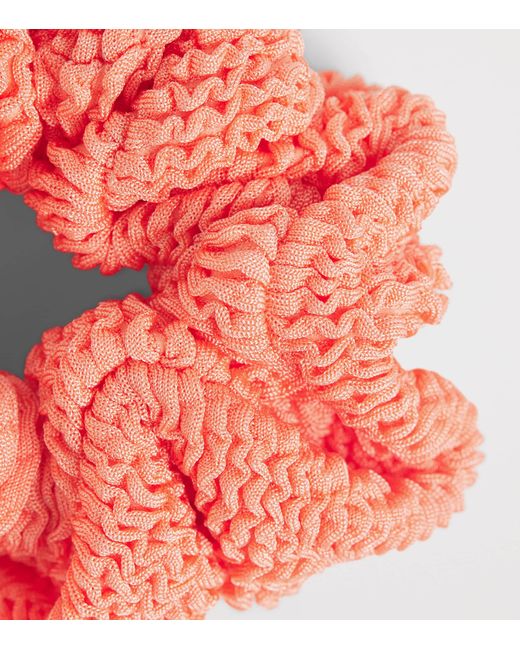 Hunza G Red Crinkle Scrunchie