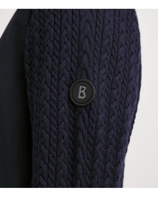Bogner Blue Virgin Wool Zisco Hybrid Jacket for men