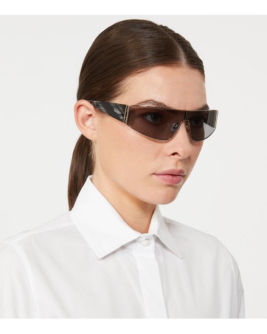 Max Mara Gray Metal Shield Sunglasses