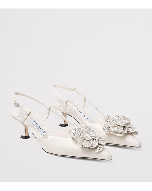 Jimmy Choo Natural Mimmi 50 Leather Slingback Mules