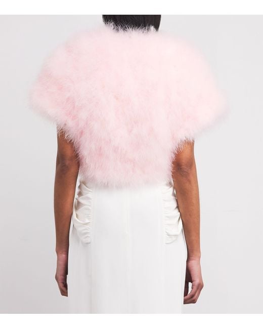 Yves Salomon Pink Feather Bolero Jacket