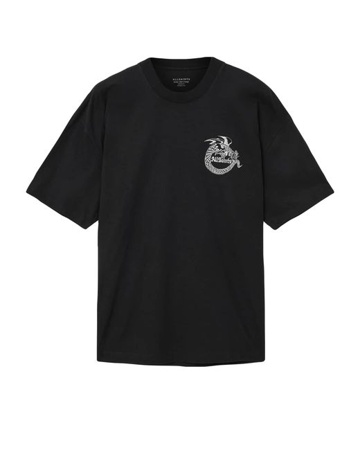 AllSaints Black Organic Cotton Terra T-Shirt for men