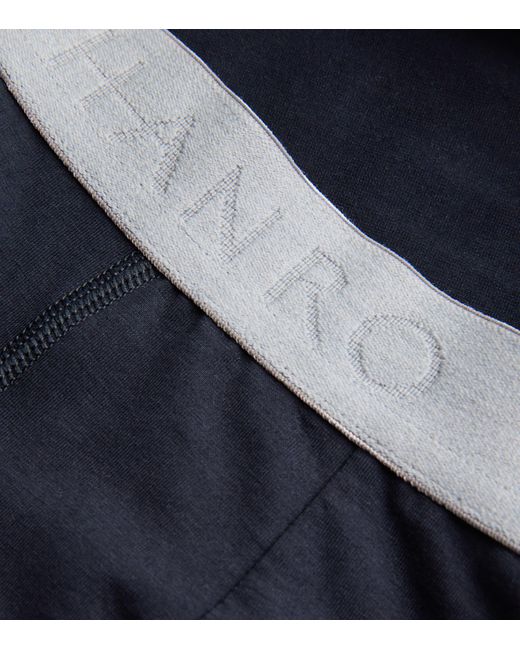 Hanro Blue Cotton-Blend Essential Trunks for men