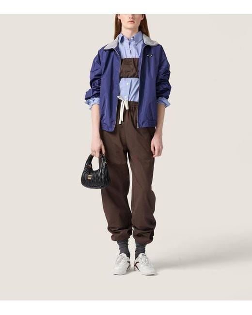 Miu Miu Brown Cotton Logo Track Pants