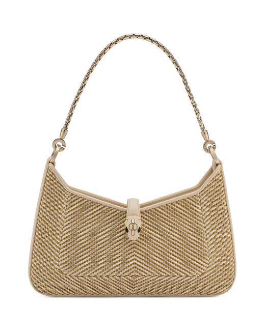 BVLGARI Metallic Small Chevron Serpenti Baia Shoulder Bag