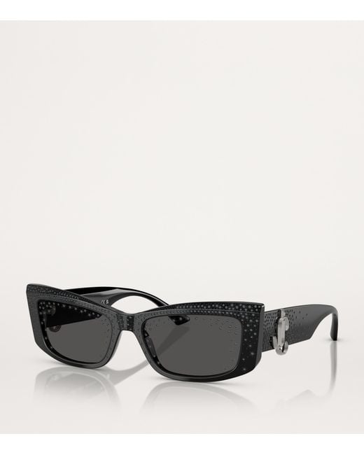 Jimmy Choo Black Rectangular Sunglasses