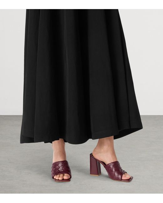 Bottega Veneta Purple Lambskin Intrecciato Heeled Mules 85