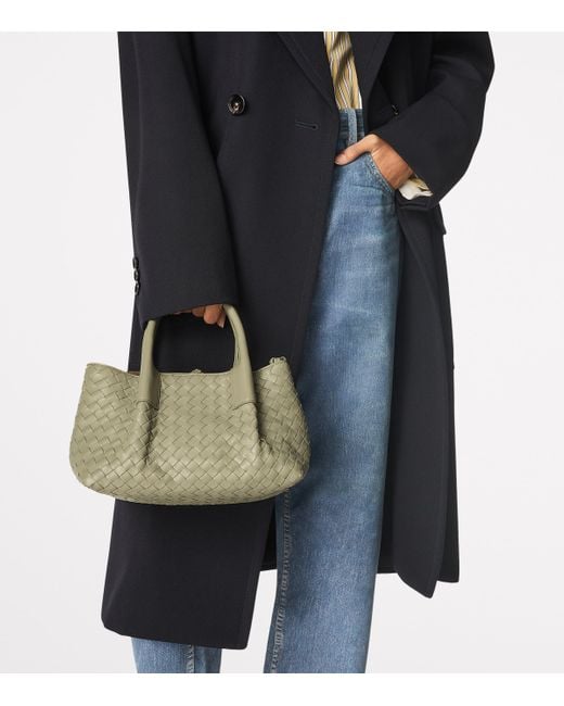 Bottega Veneta Metallic Small Leather Intrecciato Pinacoteca Tote Bag