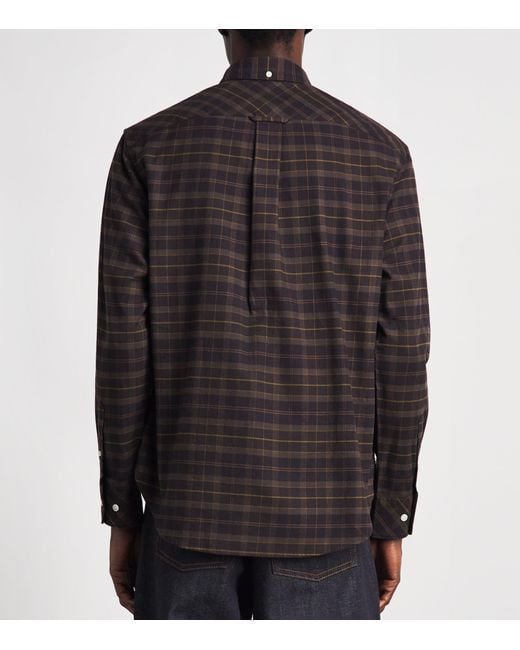 Barbour Black Cotton Mineral Tartan Dunoon Shirt for men