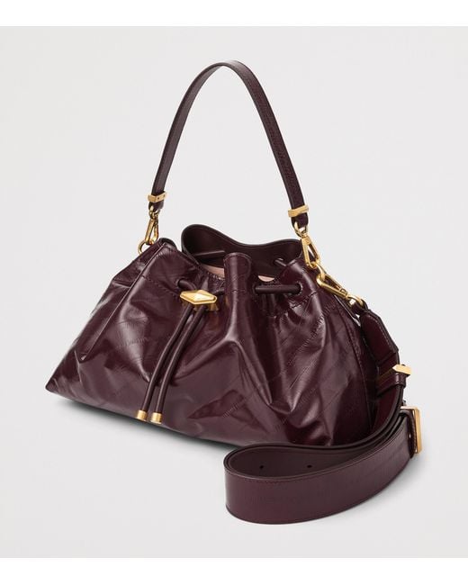 Jimmy Choo Purple Leather Bon Bon Shoulder Bag