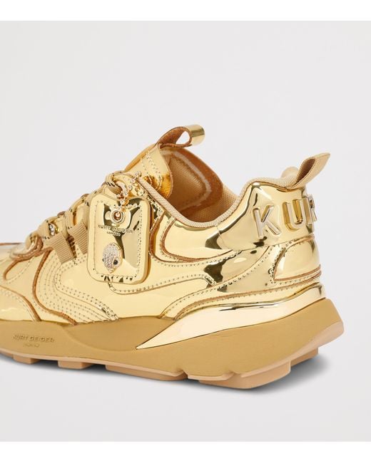 Kurt Geiger Natural Metallic Leather Kurt Runner Sneakers