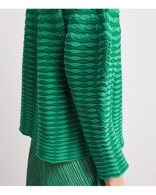 Pleats Please Issey Miyake Green Colourful Mushroom Knit Top