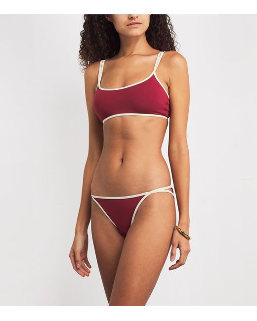 Eres Red Cut-Out Iman Bikini Top