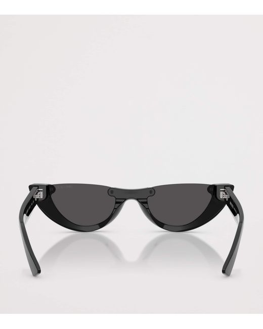 Jimmy Choo Black Oval Sunglasses