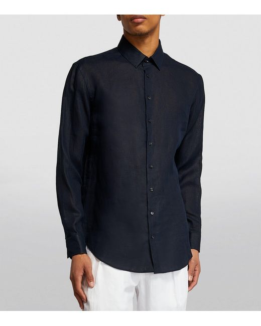 Giorgio Armani Blue Cotton-Blend Shirt for men