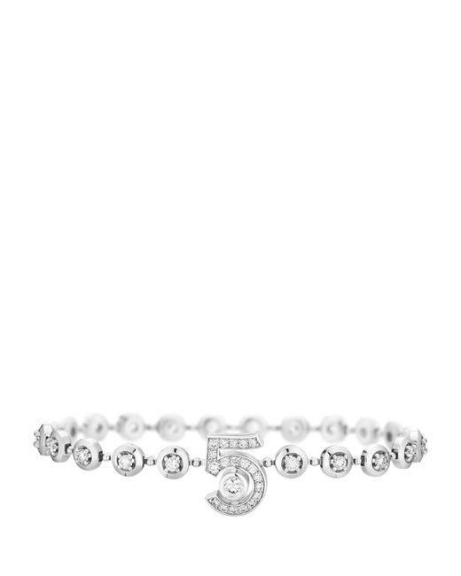 Chanel White And Diamond Eternal N°5 Diamond Line Bracelet