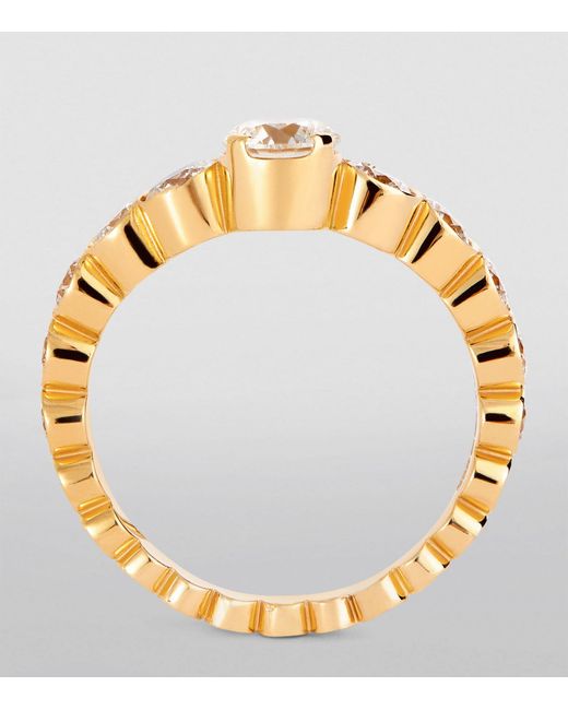 Sophie Bille Brahe Metallic Yellow Gold And Diamond Ensemble De Coeur Ring (size 52)
