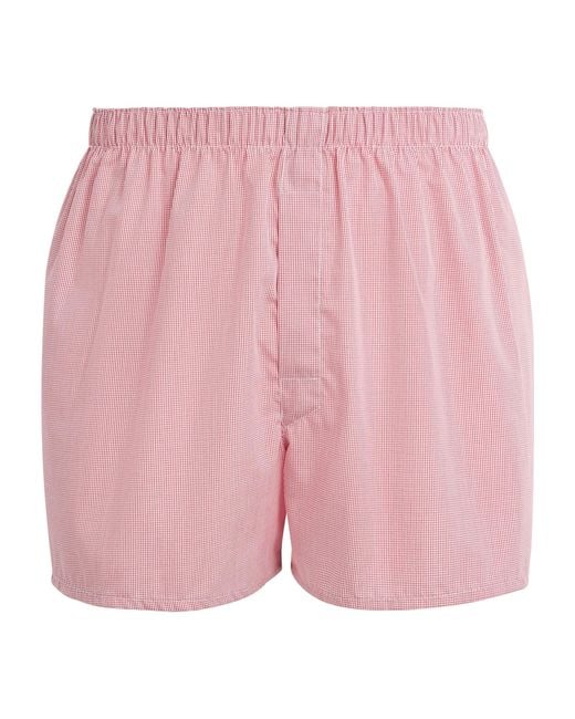 Sunspel Pink Cotton Classic Boxer Shorts for men