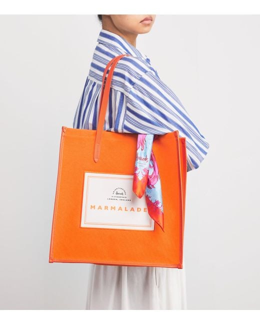 Harrods Orange Cotton Marmalade Condiments Shopper Bag
