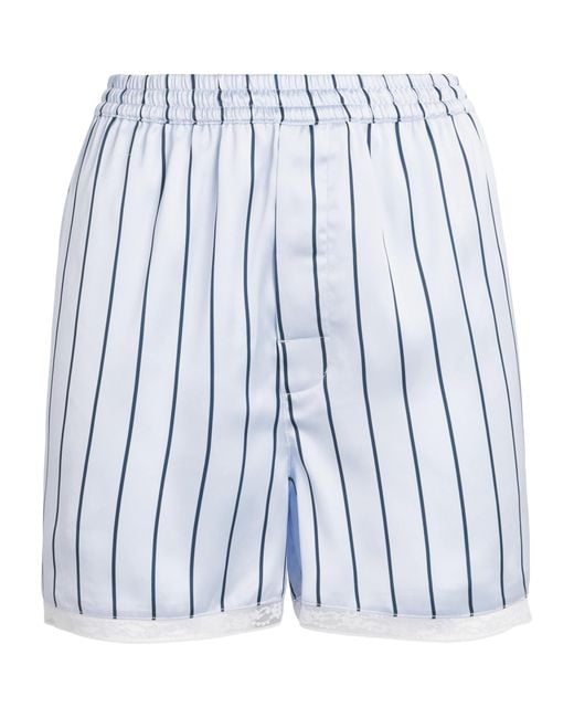 Skims Blue Woven Shine Boxer Shorts