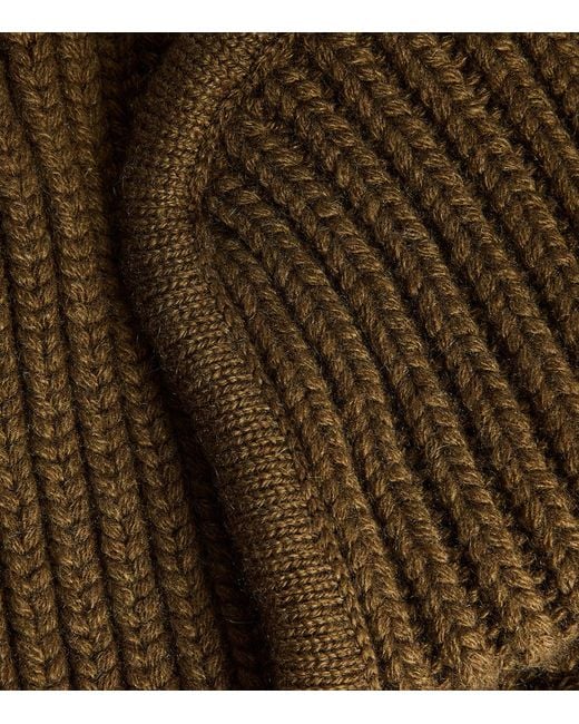 Johnstons Natural Cashmere Ribbed Deerstalker Hat