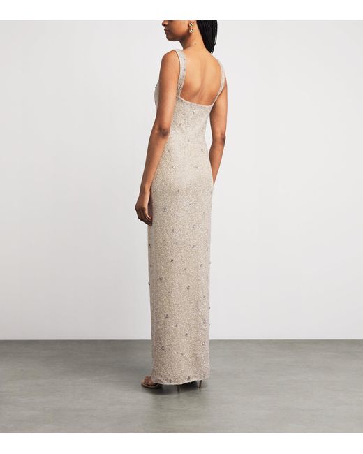 Clio Peppiatt White Embellished Pamela Midi Dress