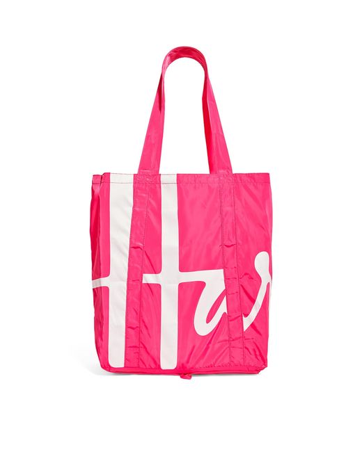 Harrods Pink Logo Pocket Shopper Bag