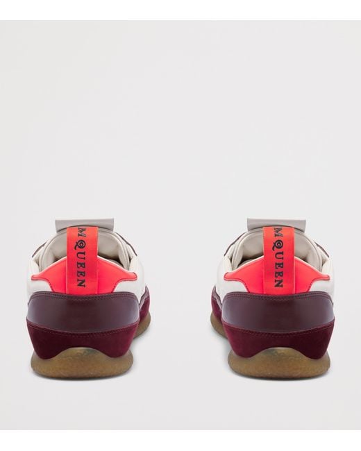 McQueen Red Leather Ec1 Sneakers