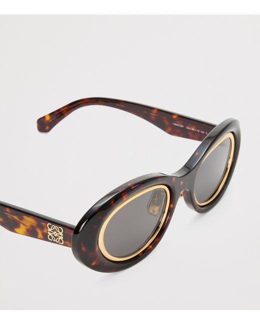 Loewe Brown Mini Anagram Oval Sunglasses