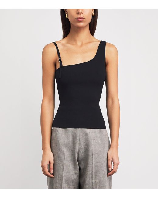 Sandro Black Knitted Asymmetric Tank Top