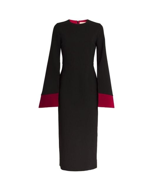 Roksanda Black Split-Sleeve Zimara Midi Dress