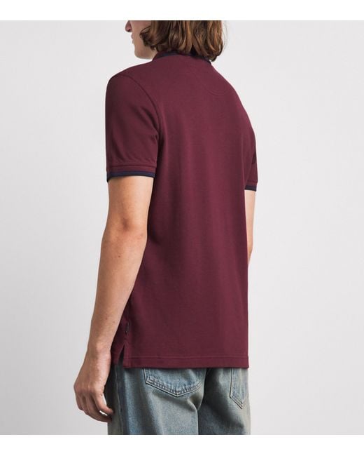 Barbour Red Cotton Lunan Polo Shirt for men