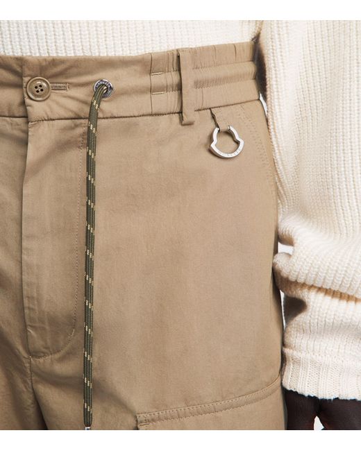 Moncler Natural Cotton Poplin Cargo Shorts for men