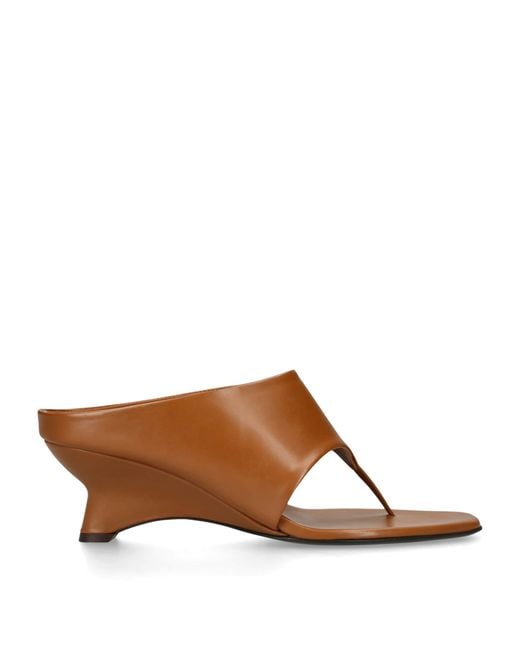 Khaite Brown Leather Marlow Heeled Mules 55