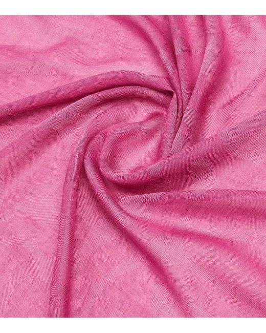 Max Mara Purple Logo Scarf