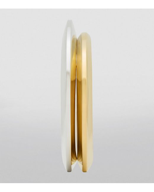 Saint Laurent Metallic Set Of 2 Peaked Cuff Bracelets for men