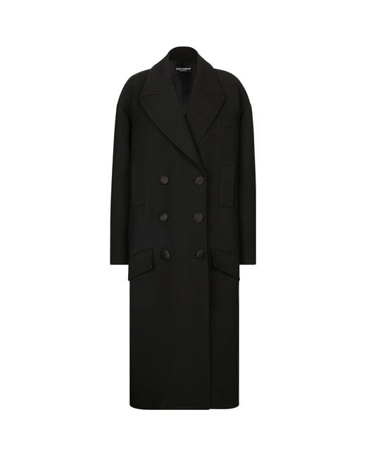 Dolce & Gabbana Black Wool-blend Double-breasted Coat