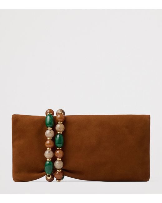 Jimmy Choo Brown Zandra Lambskin Clutch Bag