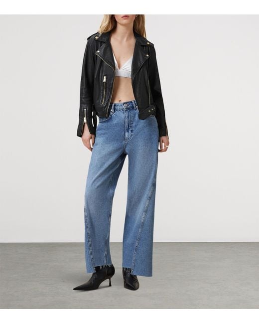 AllSaints Black Allsaints Balfern Leather Biker Jacket