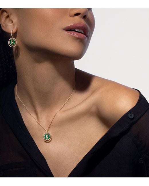 Messika Green Lucky Move Small, Diamond And Malachite Earrings