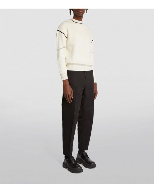 Emporio Armani White Wool-cotton Sweater for men