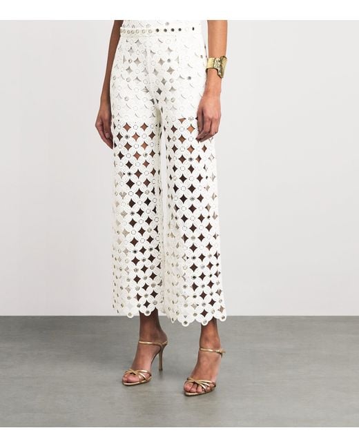 Maje White Crochet Trousers