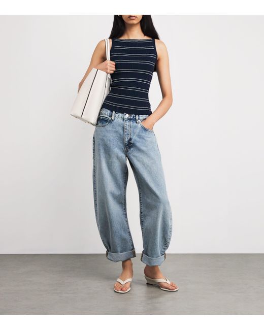FRAME Blue The Bubble Barrel Jeans
