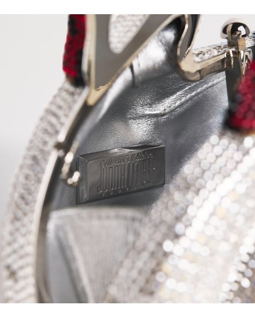 Judith Leiber White Embellished Swan Clutch Bag