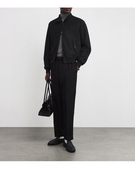 Ralph Lauren Black Silk Saunders Bomber Jacket for men